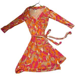 EUC Colourful Audrey Mai Wrap Dress